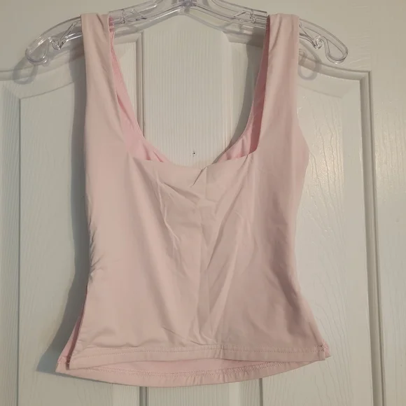 Princess Poly Light Pink Fitted Ruched Super Soft Tank - Picture 3 of 3